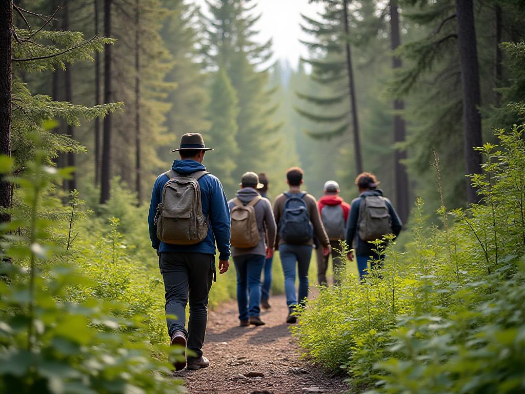 Indigenous guide leading land teaching walk