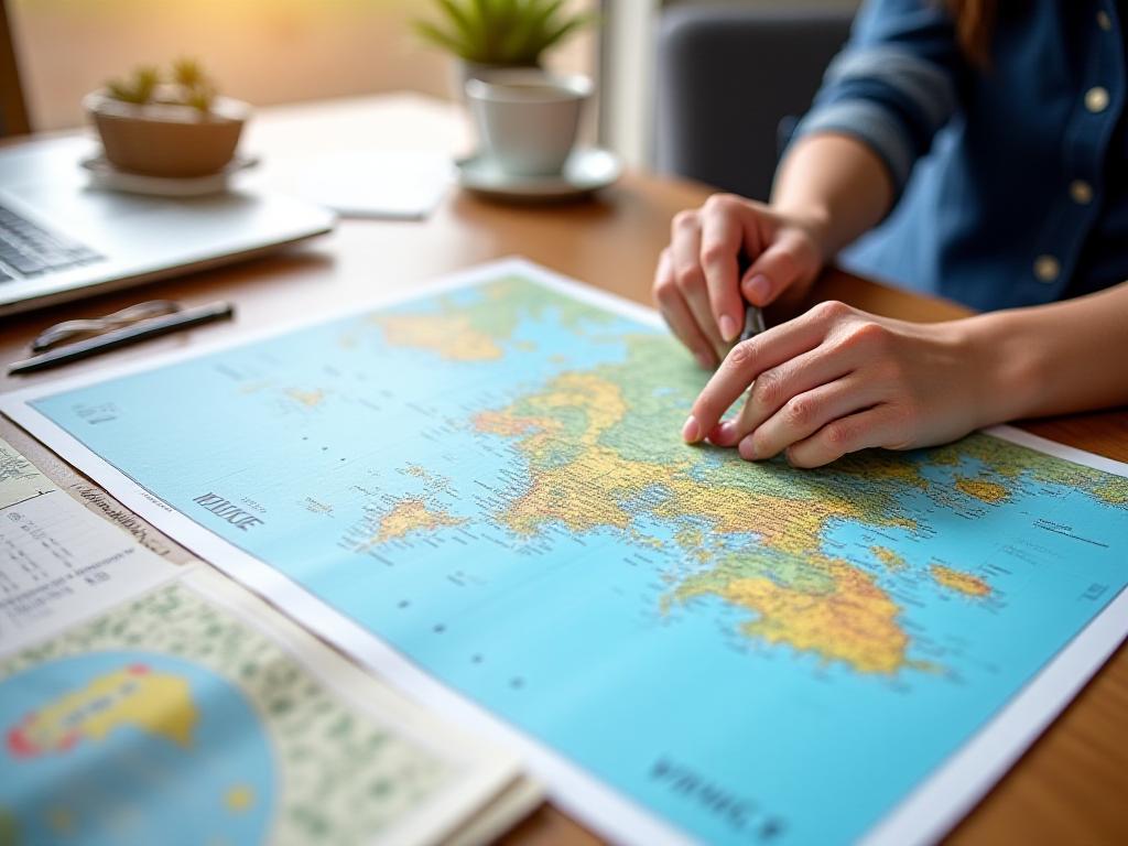 Travel consultant planning custom itinerary